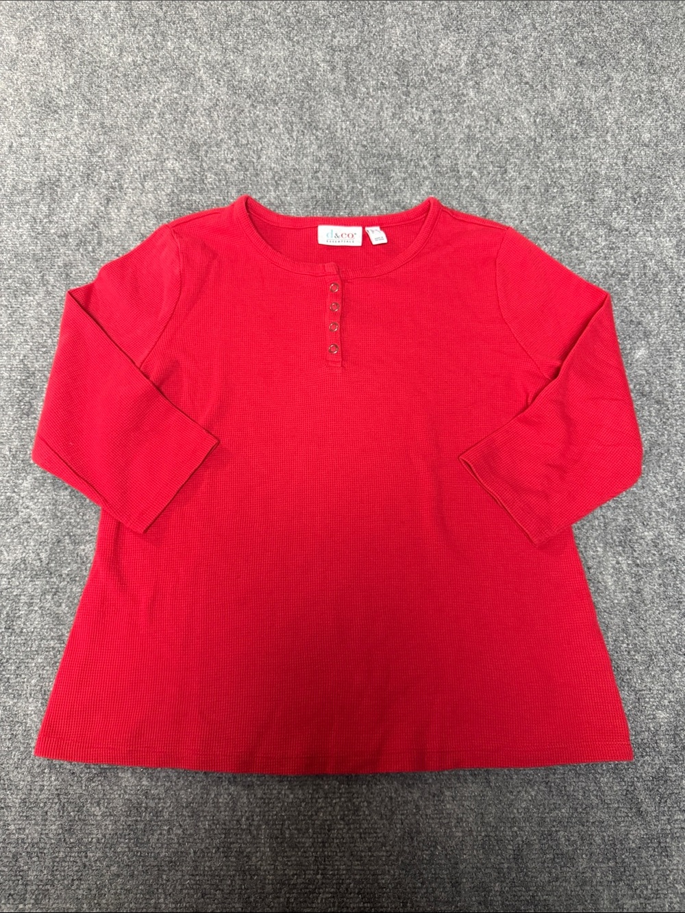 Girls' Red Long-Sleeve Henley Top